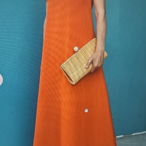 Loose Short Sleeves Solid Color High-Neck Maxi Dresses - Large - Picture 3 of 6